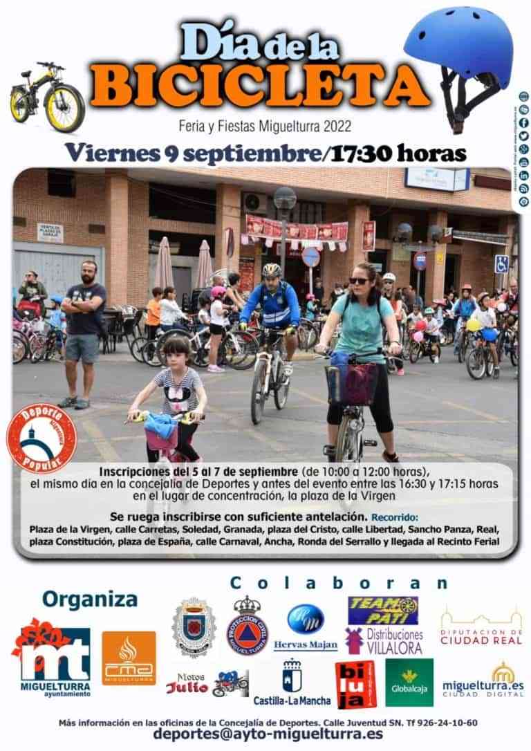 “Día de la Bicicleta” el viernes 9 de septiembre a las 17:30 horas en Miguelturra con inscripciones del 5 al 7 de septiembre