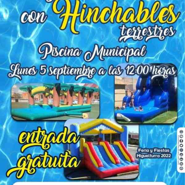 Gran fiesta de hinchables terrestres el 5 de septiembre a las 12 de la mañana en la piscina municipal de Miguelturra ¡gratuita!