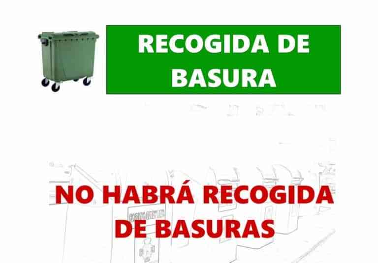 No habrá recogida de basuras la noche del 23 de agosto (martes) al 24 de agosto (miércoles) en Manzanares