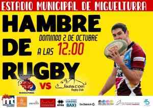 Encuentro amistoso de Arlequines Miguelturra Rugby Club y Jabatos Móstoles Rugby el domingo 2 de octubre en Miguelturra