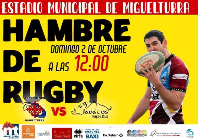 Encuentro amistoso de Arlequines Miguelturra Rugby Club y Jabatos Móstoles Rugby el domingo 2 de octubre en Miguelturra
