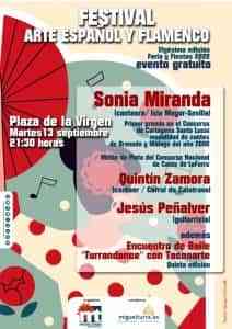 20 del Festival de Arte Español y Flamenco el 13 de septiembre en la plaza de la Virgen de Miguelturra a las 21:30 horas