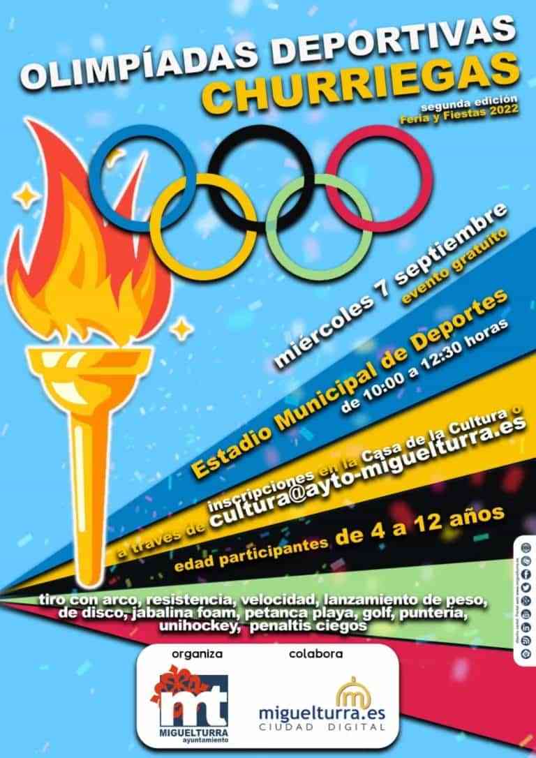 II edición de las Olimpiadas Churriegas el 7 de septiembre dentro de la programación de la Feria y Fiestas de Miguelturra