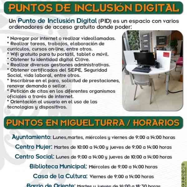 Cerca de 600 personas han pasado por los Puntos de Inclusión Digital de Miguelturra durante julio y agosto