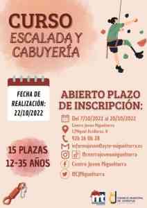 Curso de Escalada y Cabuyería en el Centro Joven de Miguelturra el 22 de octubre