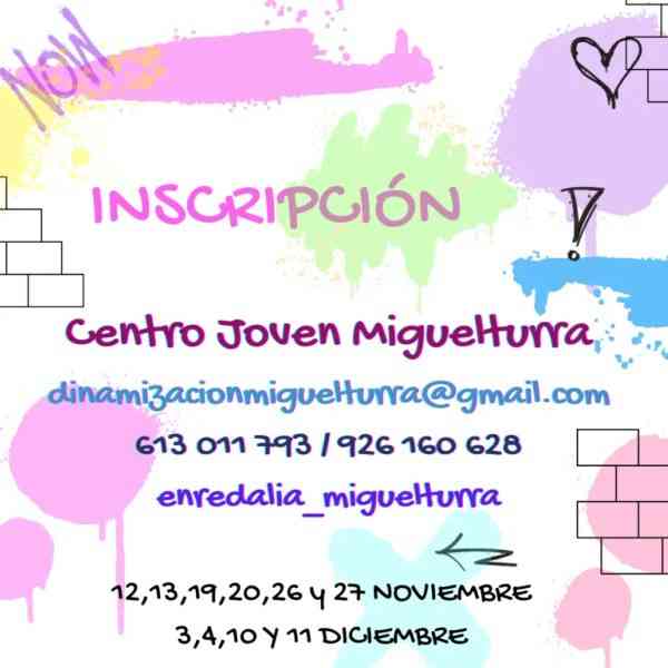 Curso gratuito de grafiti este noviembre 2022 en Miguelturra inscríbete en el Centro Joven de la localidad