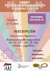 Curso gratuito de recursos de animación y dinamización para jóvenes de 12 a 35 años de Miguelturra