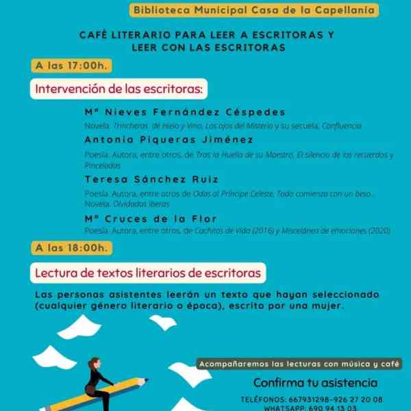 Jornada conmemorativa «Día de las escritoras» en la Biblioteca Municipal «Casa de la Capellanía» de Miguelturra el 17 de octubre