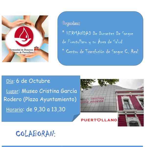 II Maratón de Donación de Sangre y Plasma este 6 de octubre de 9:30 a 13:30 horas en el Museo Cristina García Rodero de Puertollano