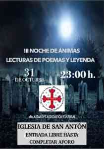 II Noche de Ánimas el 31 de octubre a las 23 horas en la Iglesia de San Antón de Miguelturra con entrada libre y aforo