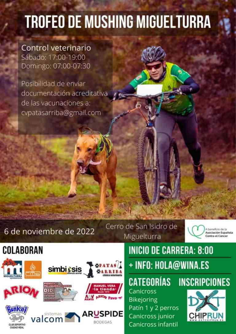 El Trofeo Mushing Miguelturra tendrá lugar el 6 de noviembre en la sierra de San Isidro y a beneficio de la AECC