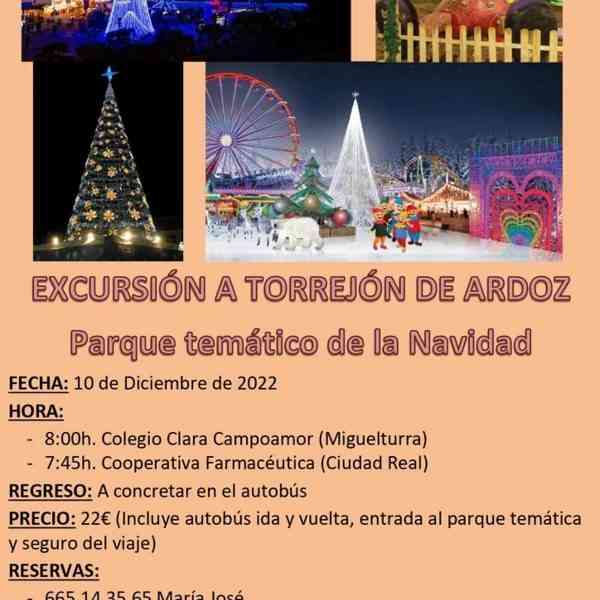 Un viaje excursión al parque temático de Navidad de Torrejón de Ardoz organiza la  Hermandad de Nuestra Señora de la Salud de Miguelturra para el 10 de diciembre