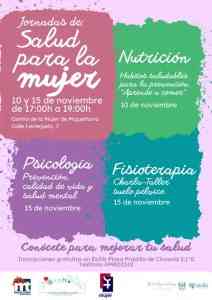 Charlas gratuitas “Jornadas de salud para la mujer” el 10 y 15 de noviembre en el Centro de la Mujer de Miguelturra