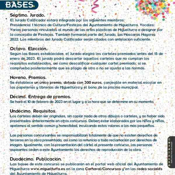 Bases del Concurso Cartel «Carnaval Infantil» de Miguelturra 2023