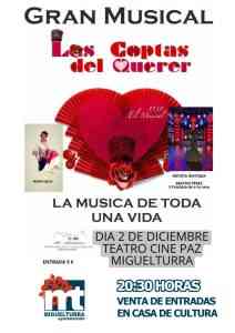 “Las coplas del querer” el 2 de diciembre en el Teatro Cine-Paz de Miguelturra