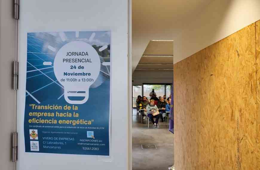 La formación gratuita ‘Transición de la empresa hacia la eficiencia energética’ se realizó en el Vivero de Empresas de Manzanares