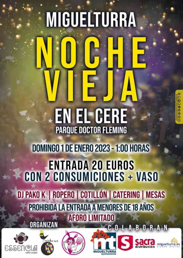 La «Nochevieja en el Cere» será la fiesta de fin de año a la 1 de la madrugada del 1 de enero de 2023 en Miguelturra