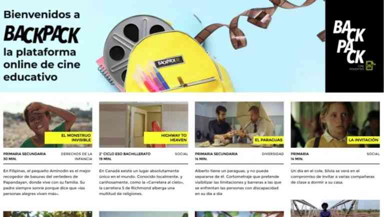 La plataforma digital Backpack de cine educativo y social para el profesorado y alumnado de los centros públicos de Miguelturra