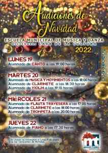 Audiciones de Navidad de la Escuela de Música y Danza de Miguelturra del lunes 19 al jueves 22 de diciembre