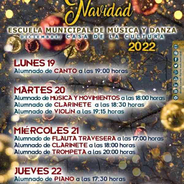 Audiciones de Navidad de la Escuela de Música y Danza de Miguelturra del lunes 19 al jueves 22 de diciembre