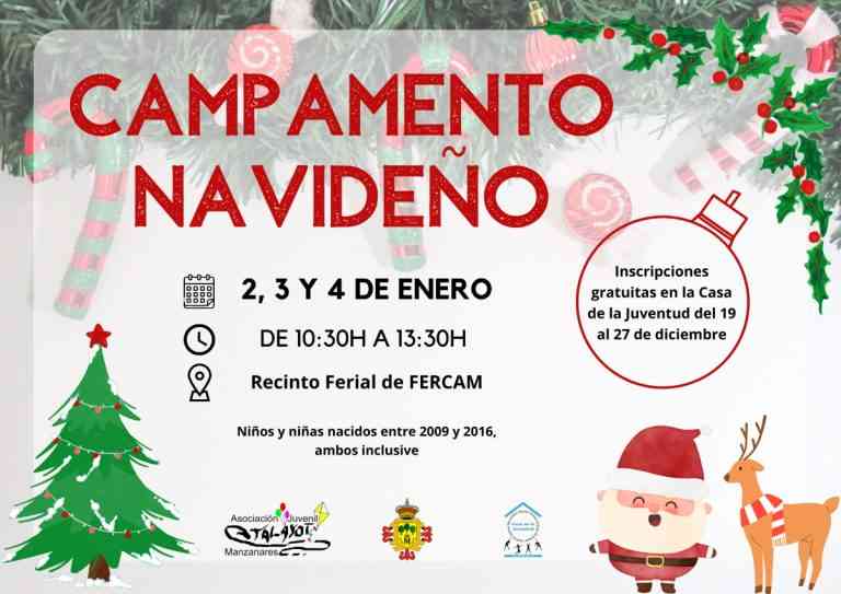 Campamento navideño gratuito para niños y niñas nacidas entre 2009 y 2016 (ambos inclusive) el 2, 3 y 4 de enero en Manzanares