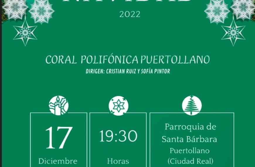 Concierto de Navidad de la Coral Polifónica Puertollano este sábado 17 de diciembre en la parroquia de Santa Bárbara