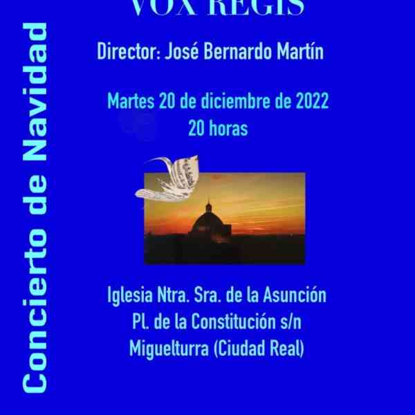Concierto de Navidad del Coro de Cámara «Vox Regis» gratuito el 20 de diciembre en Miguelturra