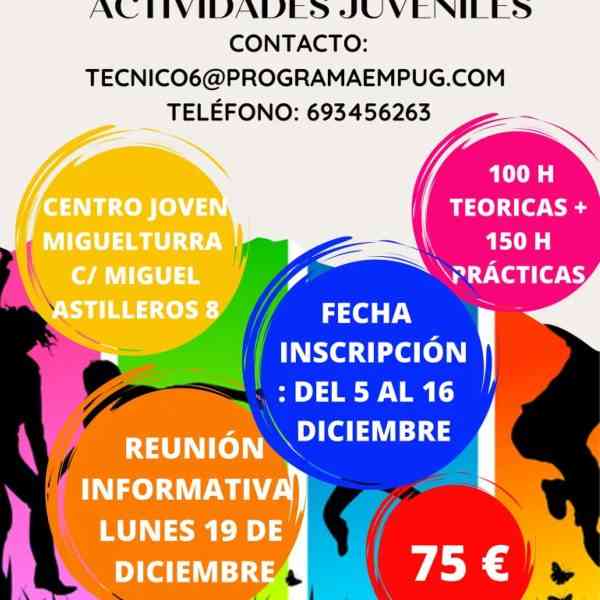 Curso oficial de monitor de ocio y tiempo libre en el Centro Joven de Miguelturra este diciembre de 2022