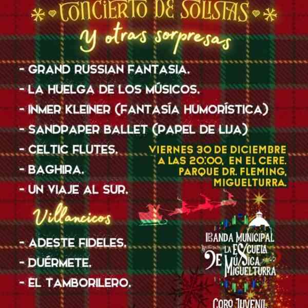 Gala Benéfica de Navidad de la Banda Municipal, Coro Juvenil y Coral Polifónica el  30 de diciembre de 2022 en el CERE de Miguelturra