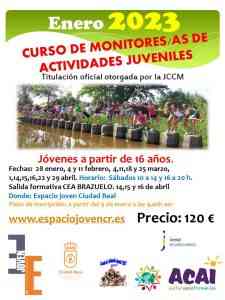 Curso de monitor y monitora de actividades juveniles del 28 de enero al 29 de abril en Ciudad Rea para jóvenes mayores de 16 años