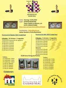 Campeonatos provinciales de ajedrez de Partidas Rápidas y Blitz el 15 de enero en el Estadio Municipal de Deportes de Miguelturra