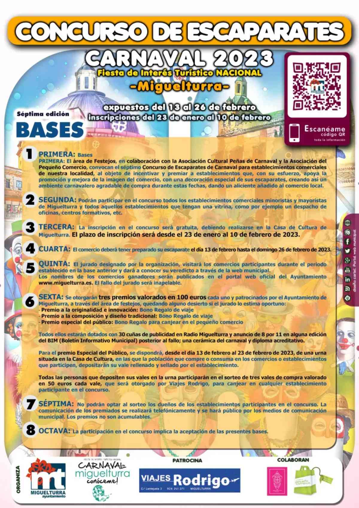 El Concurso de Escaparates del Carnaval 2023 de Miguelturra abre su inscripción gratuita del 23 de enero al 10 de febrero de 2023