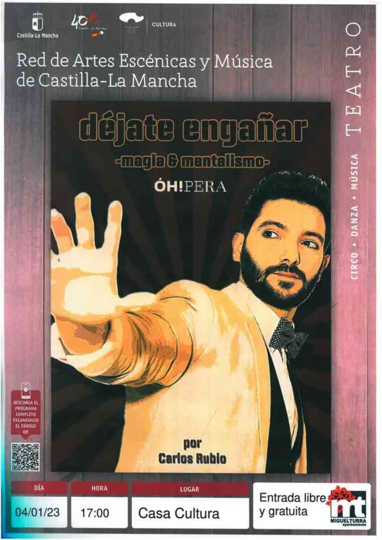 La magia llega a Miguelturra con “Déjate engañar” este 4 de enero en la Casa de Cultura a las 17 horas y con entrada gratuita