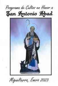 Actos religiosos y culturales de la festividad de San Antonio Abad del 10 al 16 de enero en Miguelturra