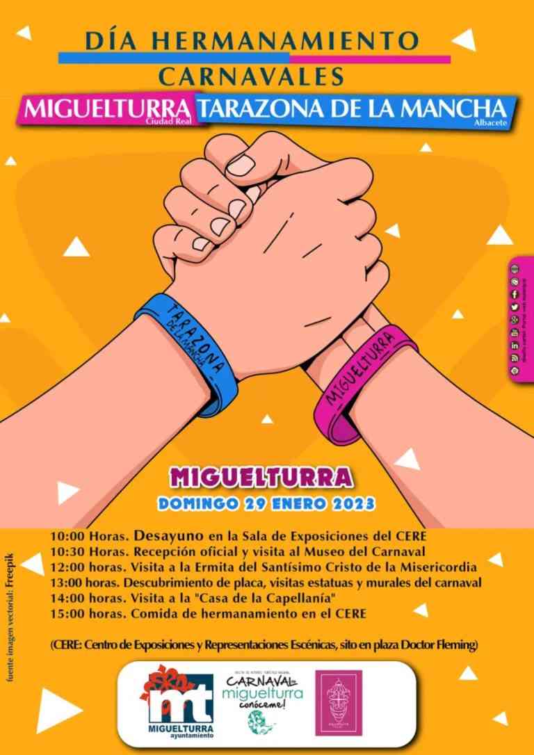 Actividades del  Día del Hermanamiento de los carnavales de Miguelturra y Tarazona de la Mancha el 29 de enero