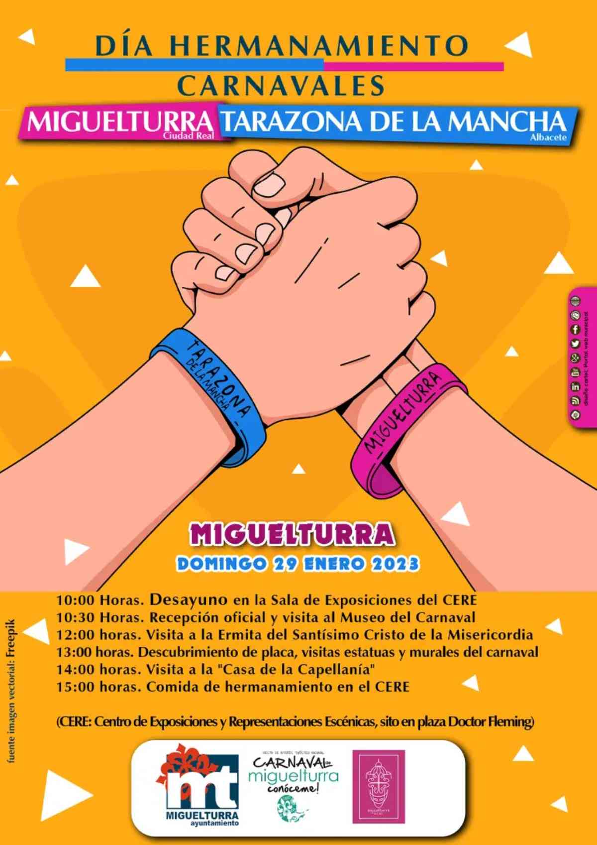 Actividades del  Día del Hermanamiento de los carnavales de Miguelturra y Tarazona de la Mancha el 29 de enero