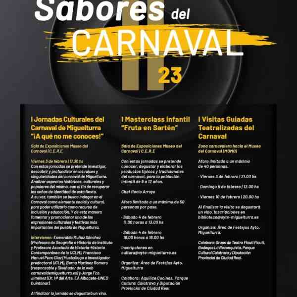 Llega la II edición de Sabores del Carnaval en Miguelturra con jornadas culturales, visitas guiadas y  masterclass infantil