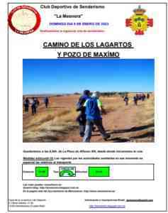 Ruta de senderismo a Camino de los Lagartos y Pozo de Máximo el 8 de enero del Club de Senderismo La Mesnera de Manzanares