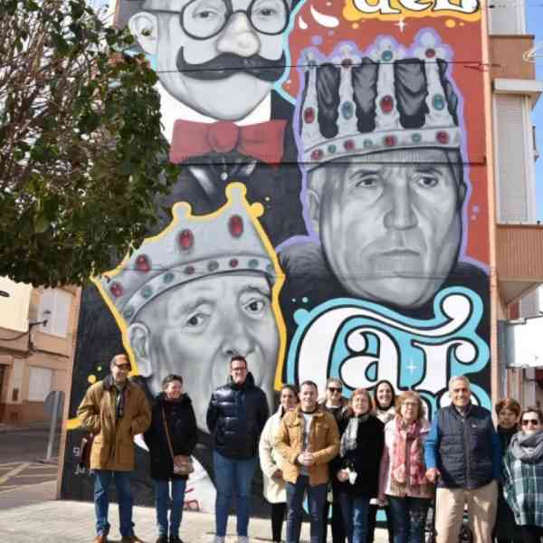 Un mural rinde homenaje en Miguelturra a «Los Reyes del Carnaval»: José Gornés, Amalio Segura y Serafín Delgado