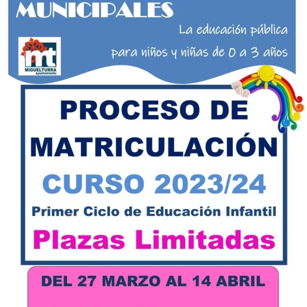 Convocado el proceso de admisión del curso 2023-2024 de las 2 Escuelas Infantiles de Miguelturra  “Pelines” y “Coleta”