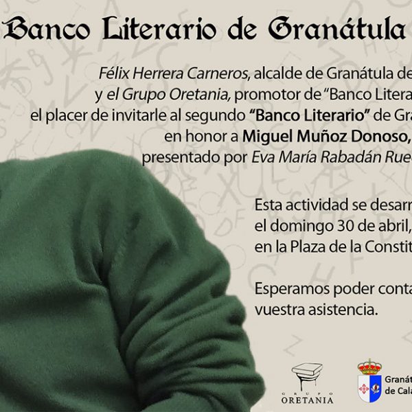 Miguel Muñoz Donoso, ‘Banco Literario 2023’ en Granátula de Calatrava