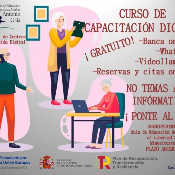 Curso gratuito “Curso de capacitación digital” en el Centro de Educación de Personas Adultas Antonio Gala de Miguelturra inicia el 27 de abril