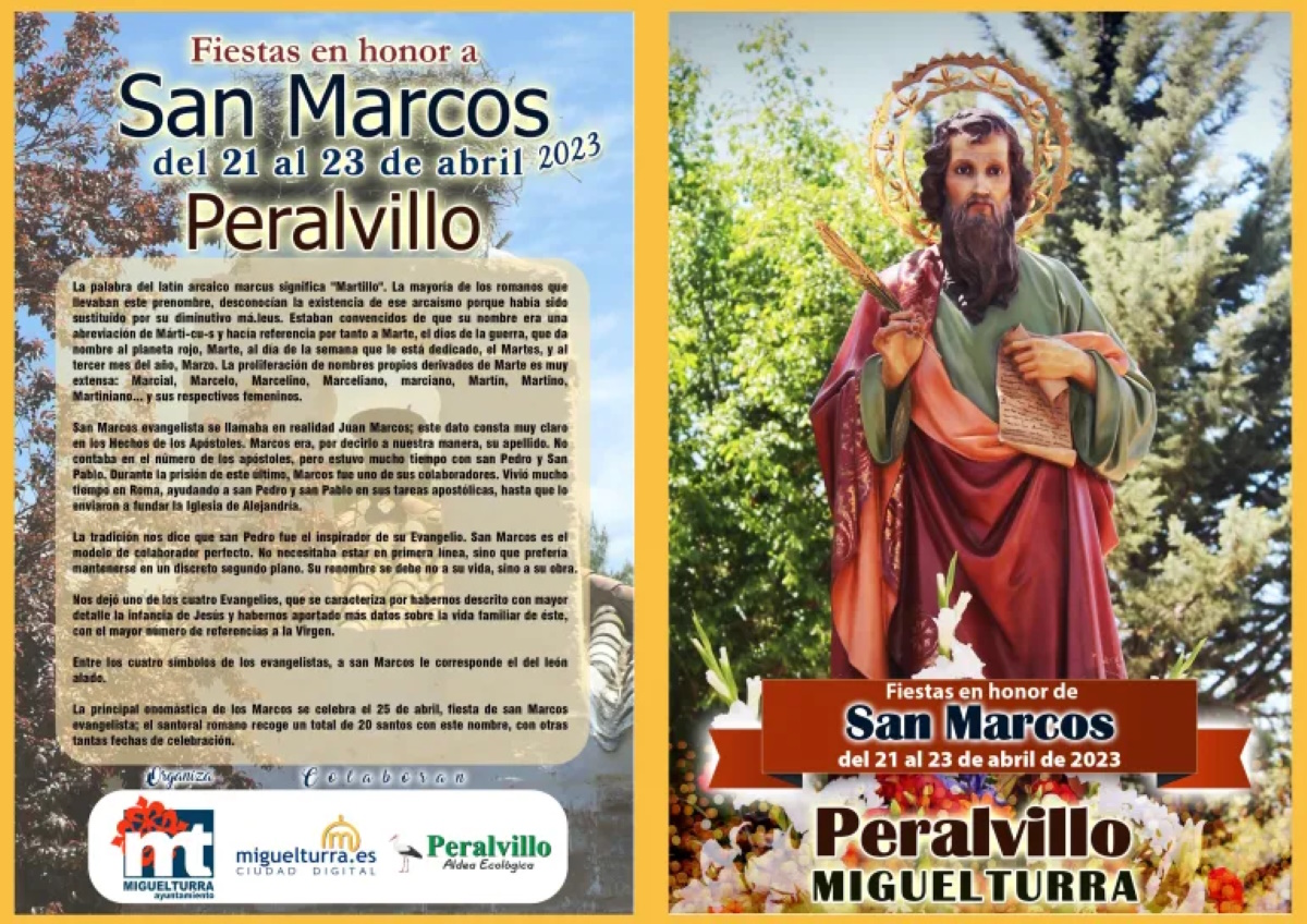 Fiestas en honor a San Marcos del 21 al 23 de abril patrón de la aldea ecológica de  Peralvillo (Miguelturra)