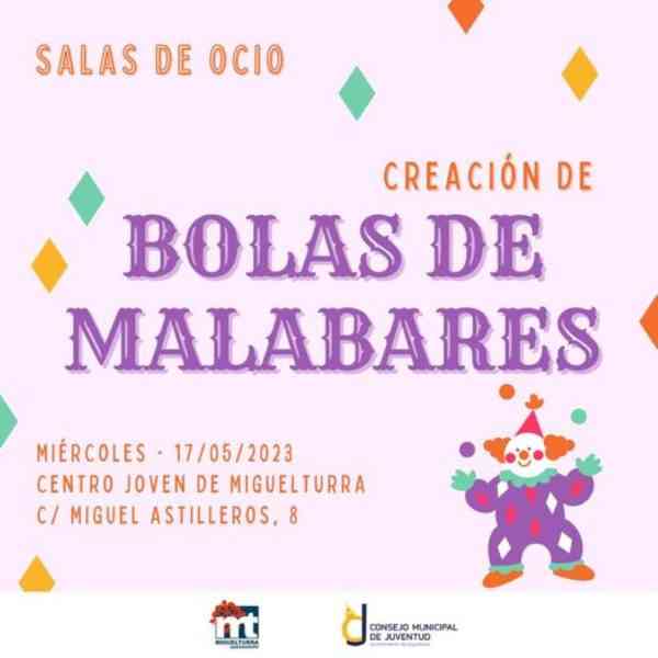 Creación de bolas de malabares mañana en las salas de ocio del Centro Joven de Miguelturra de 16:30 a 19:30 horas