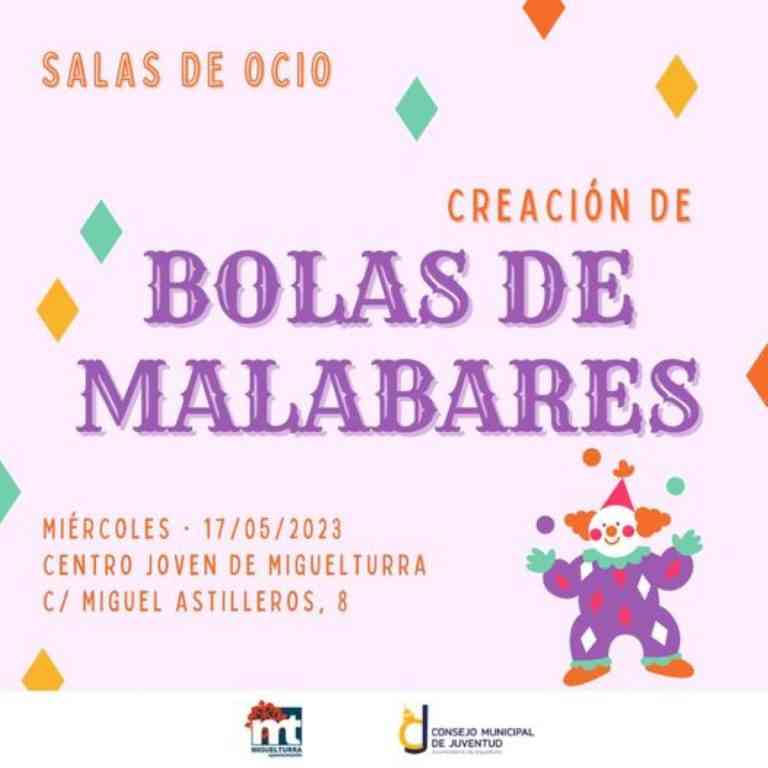 Creación de bolas de malabares mañana en las salas de ocio del Centro Joven de Miguelturra de 16:30 a 19:30 horas