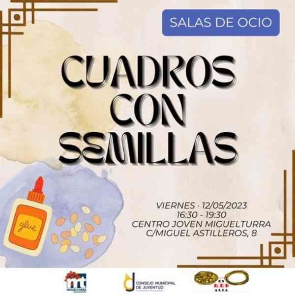 Cuadros con semillas mañana 12 de mayo en las salas de ocio de Miguelturra