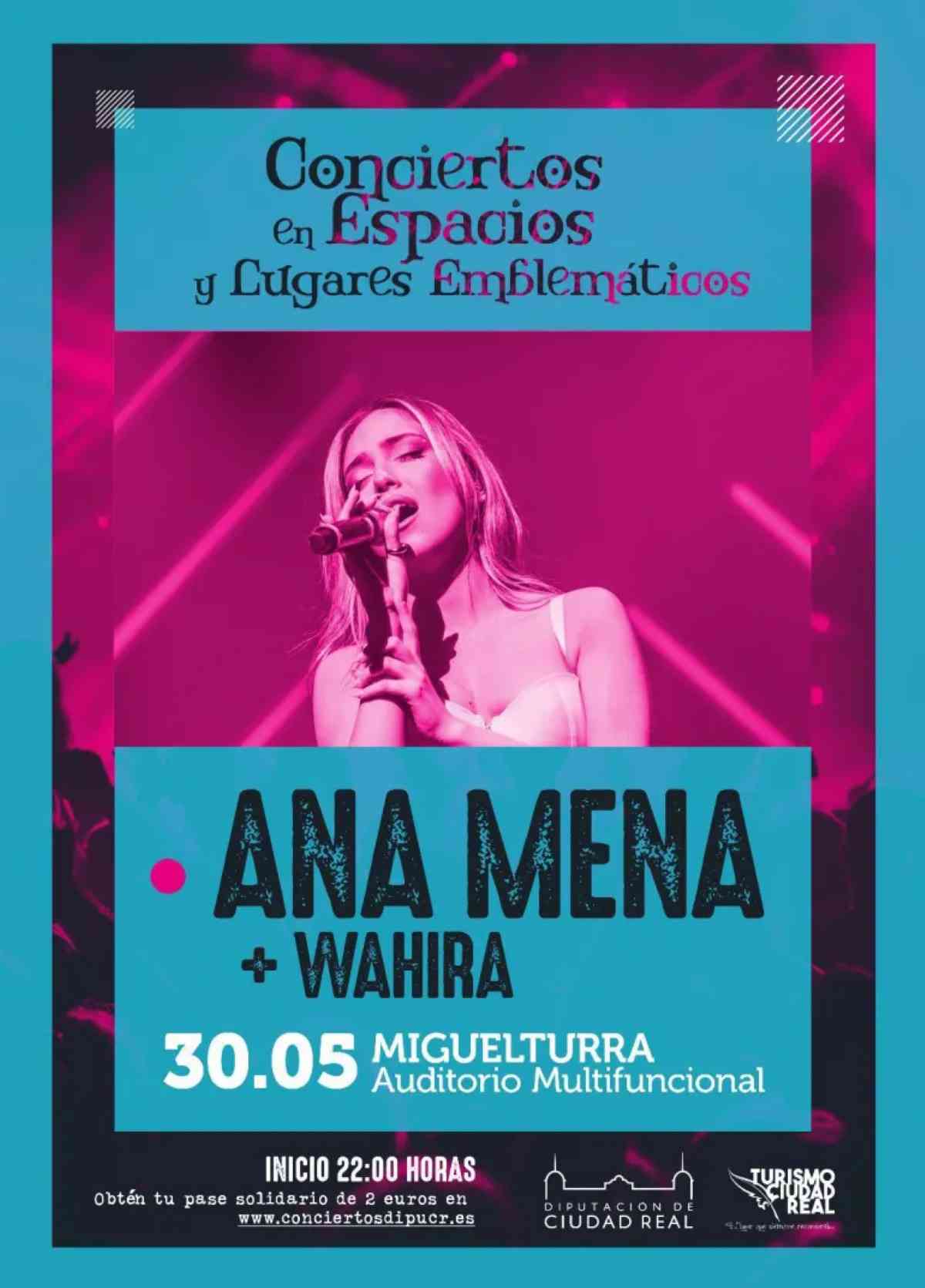 Ante la gran demanda de entradas/pases solidarios  para el concierto de Ana Mena en Miguelturra mañana a la venta 1.500 entradas  