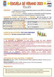 Inscripciones para el Aula y Escuela de Verano 2023 de Miguelturra del 29 de mayo al 9 de junio, consulta toda la información