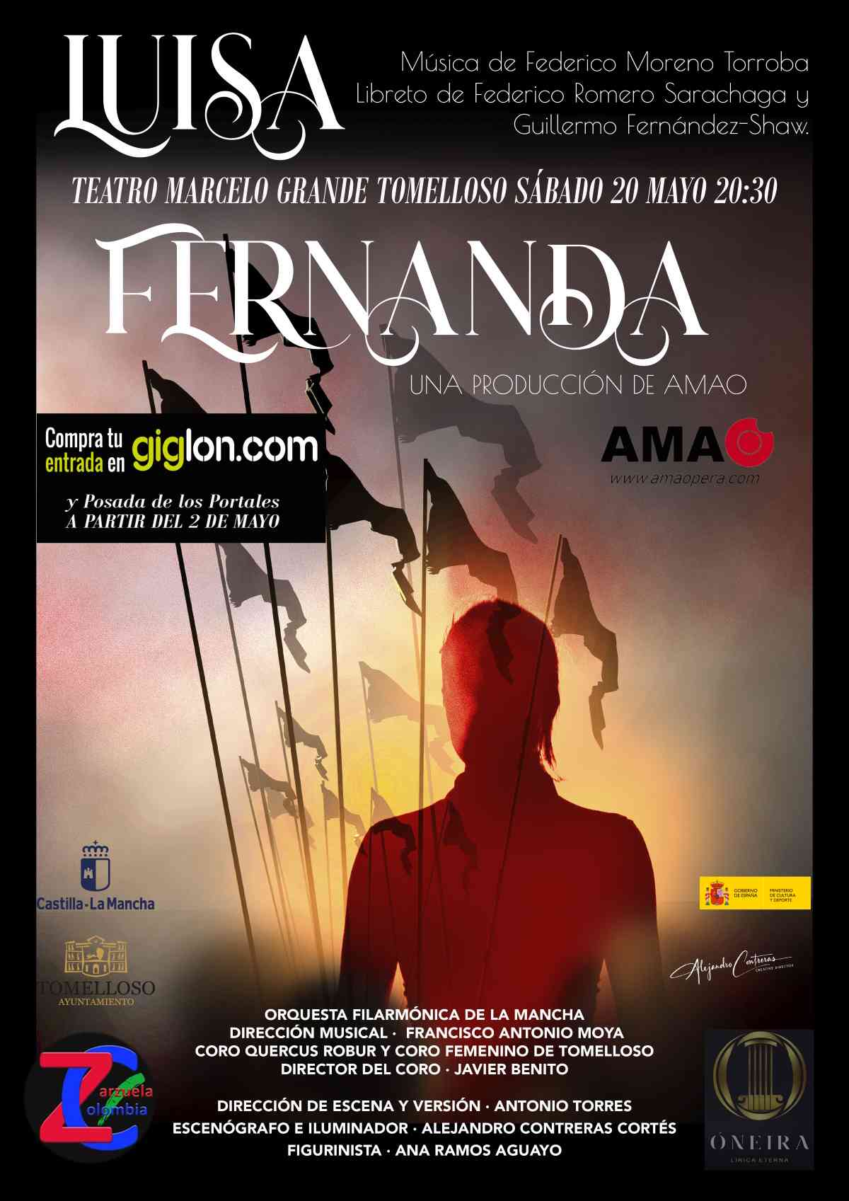 La zarzuela “Luisa Fernanda” se presentará este sábado 20 de mayo en el Teatro Municipal Marcelo Grande de Tomelloso
