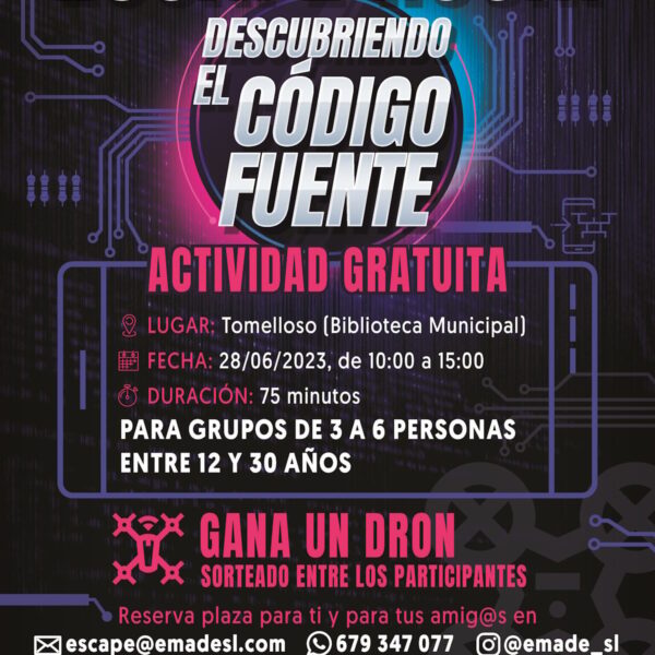 Escape Room “Descubriendo el código fuente” mañana 28 de junio en la Biblioteca Municipal Francisco García Pavón de Tomelloso